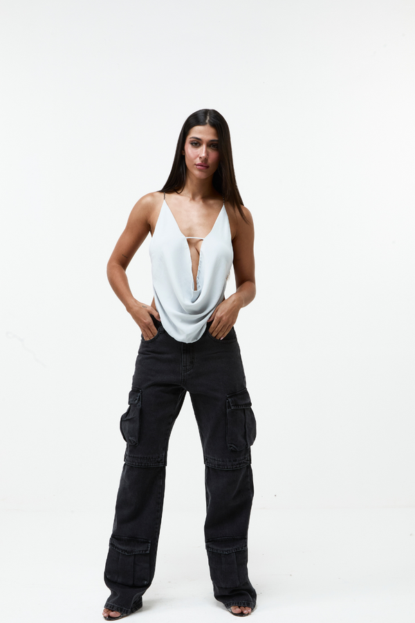 Calça Jeans Cargo Star Black