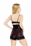 Blusa Paetês Renda Bordô