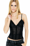 Blusa Tule Bordada Preto