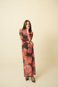 Sunset Tulle Long Sleeve Dress