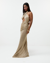 Vestido Longo Shimmer Mesh