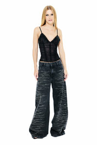 Blusa Tule Bordada Preto