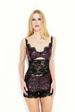 Blusa Paetês Renda Bordô