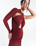 Vestido One Shoulder Longo Vermelho