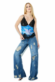 Blusa Paetês Renda Rodeo