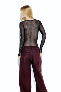Body Tule Strass Esqueleto