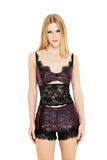 Blusa Paetês Renda Bordô