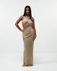 Vestido Longo Shimmer Mesh