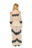Blusa Laced Ombro a Ombro Renda Creme