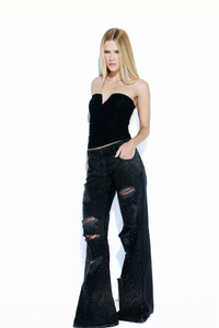 Calça Jeans Strass Snake