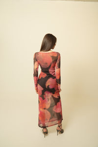 Sunset Tulle Long Sleeve Dress