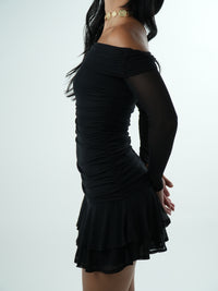 Vestido Tule Drapeado