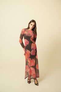 Sunset Tulle Long Sleeve Dress