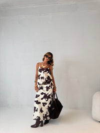 Silk Cow Long Skirt