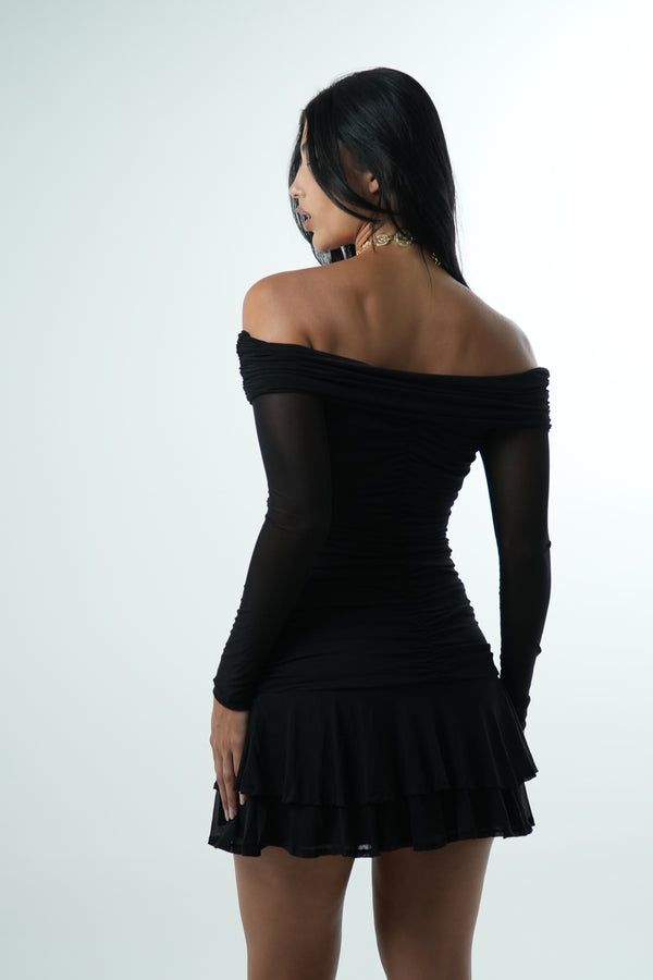 Vestido Tule Drapeado