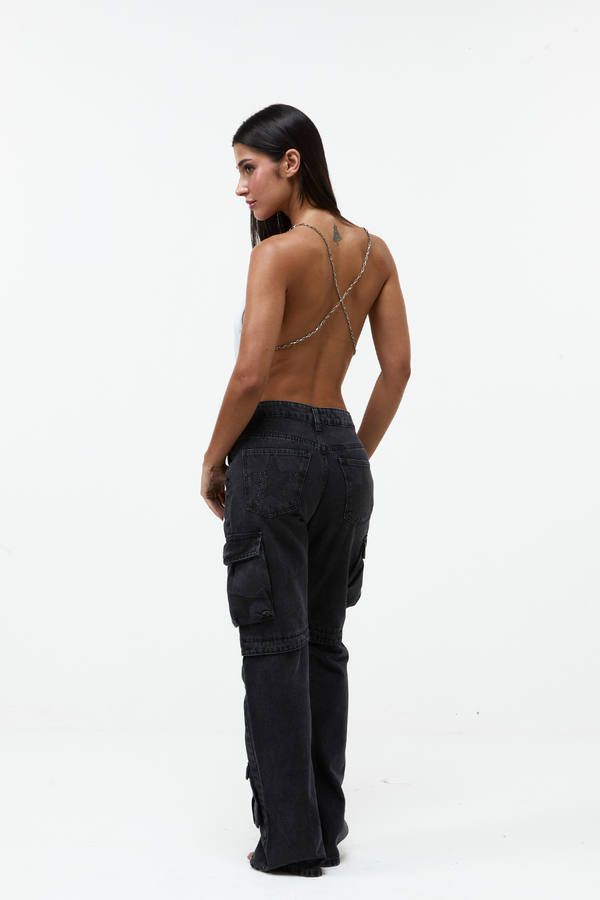 Calça Jeans Cargo Star Black