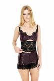 Blusa Paetês Renda Bordô