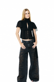 Calça Jeans Wild Black Strass Dourado