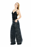 Blusa Tule Bordada Preto