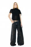 Calça Jeans Wild Black Strass Dourado