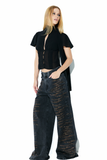 Calça Jeans Wild Black Strass Dourado
