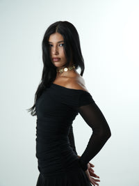 Vestido Tule Drapeado