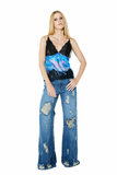 Blusa Paetês Renda Rodeo