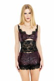 Blusa Paetês Renda Bordô