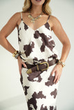 Silk Cow Long Skirt