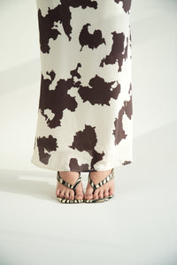 Silk Cow Long Skirt