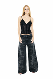 Blusa Tule Bordada Preto