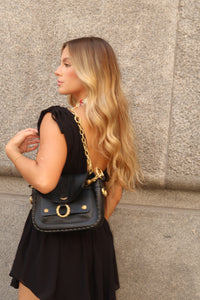 Vestido Drapê Crepe Preto