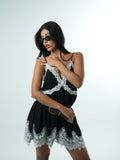 Black Lace Strap Dress