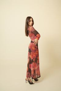Sunset Tulle Long Sleeve Dress