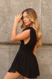 Vestido Drapê Crepe Preto