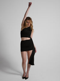 One Shoulder Tulle Blouse