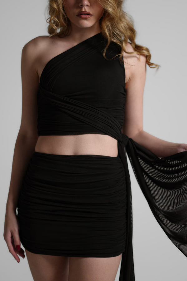 Blusa Tule One Shoulder