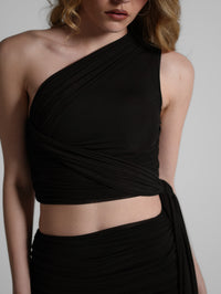 One Shoulder Tulle Blouse