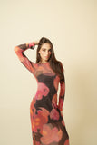 Sunset Tulle Long Sleeve Dress