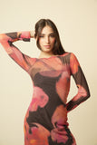 Sunset Tulle Long Sleeve Dress