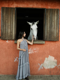 Vestido Medalhas Azul
