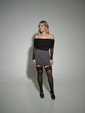 Grey Tailored Mini Skirt