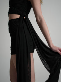 One Shoulder Tulle Blouse