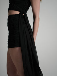 One Shoulder Tulle Blouse