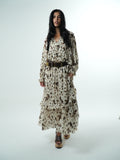 Leopard Chiffon Long Dress