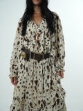 Leopard Chiffon Long Dress