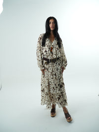 Leopard Chiffon Long Dress