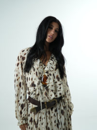 Leopard Chiffon Long Dress