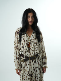 Leopard Chiffon Long Dress