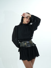 Vestido Babados Decote Costas